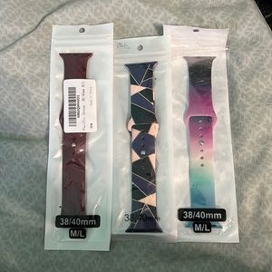 Apple Watch silicone bands size M/L 38/40mm lot of 3